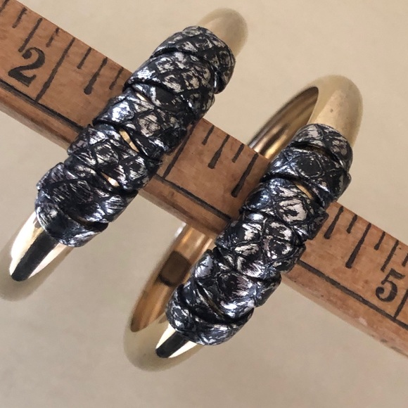 Kara Ross black Python Wrapped gold tone Bracelet - Picture 4 of 11